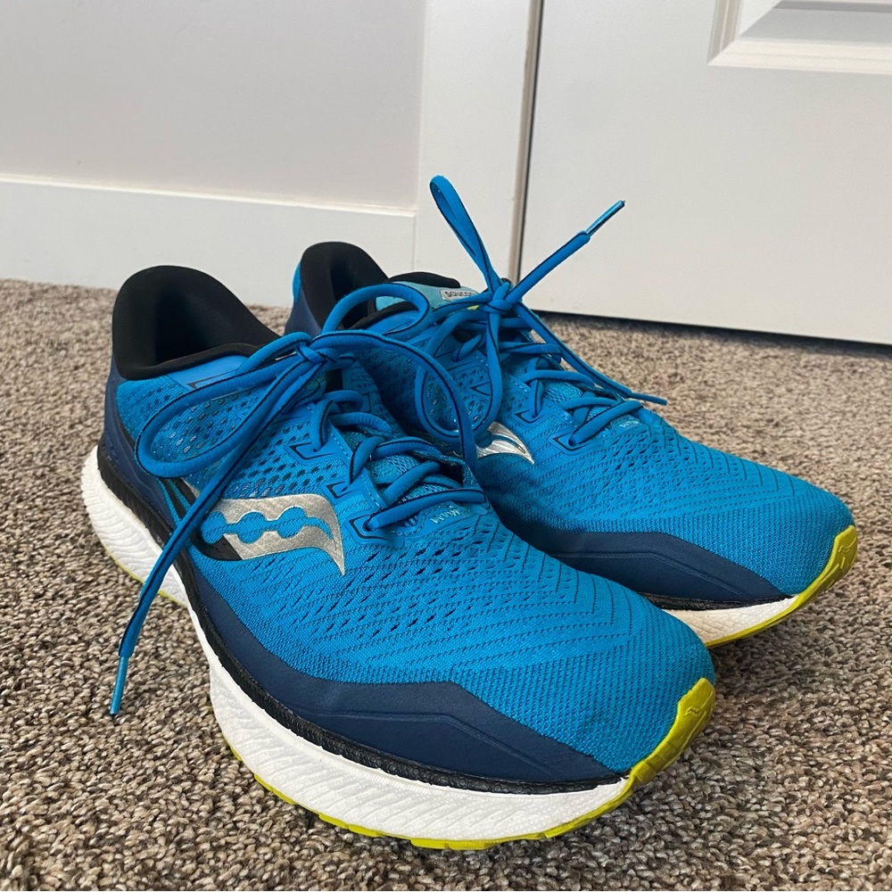Saucony Triumph 18 Cobalt Storm Mens Size 12 Running Athletic Shoes Blue
